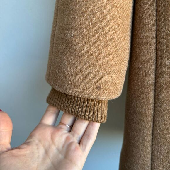 J. Crew Italian Wool Blend Brown Full Zip High Neck Pea Coat Jacket Size 2 - Picture 7 of 11